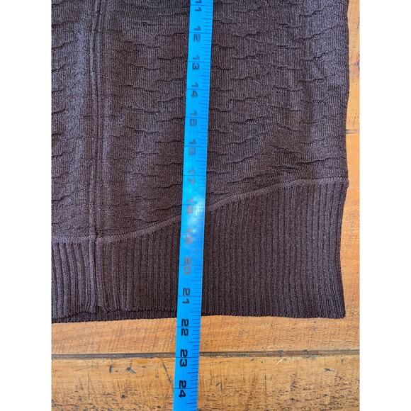 Womens St. John Brown‎ Textured Pique Knit Full Zip Cardigan Sweater Buttons 6 - Picture 9 of 10